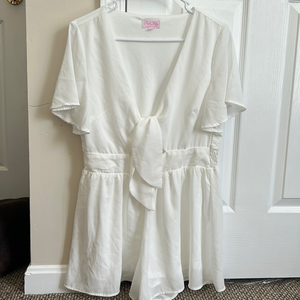 Pink Liky White Romper